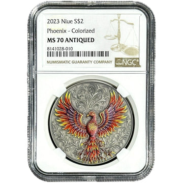2023 Niue PHOENIX - Colorized 1 oz Silver Coin MS 70 - OZB