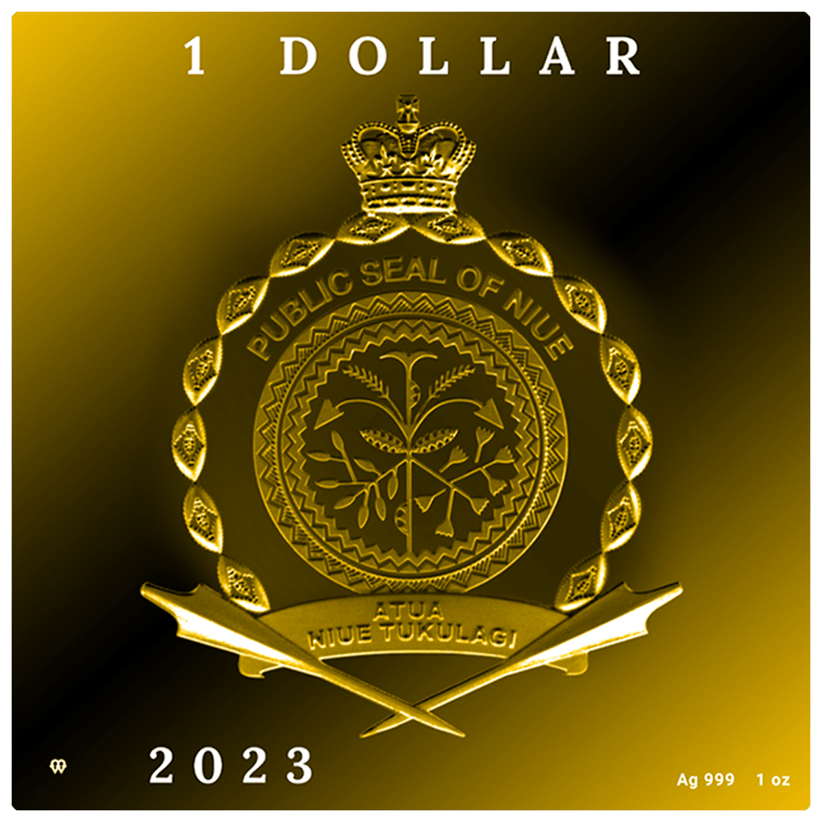 2023 Niue VINCENT VAN GOGH – VALLEY WITH PLOUGHMAN 1 oz Silver Coin PF 69 - OZB