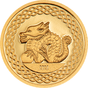2024 Mongolia YEAR OF THE DRAGON - LUNAR YEAR 0.5 g Gold Coin - OZB