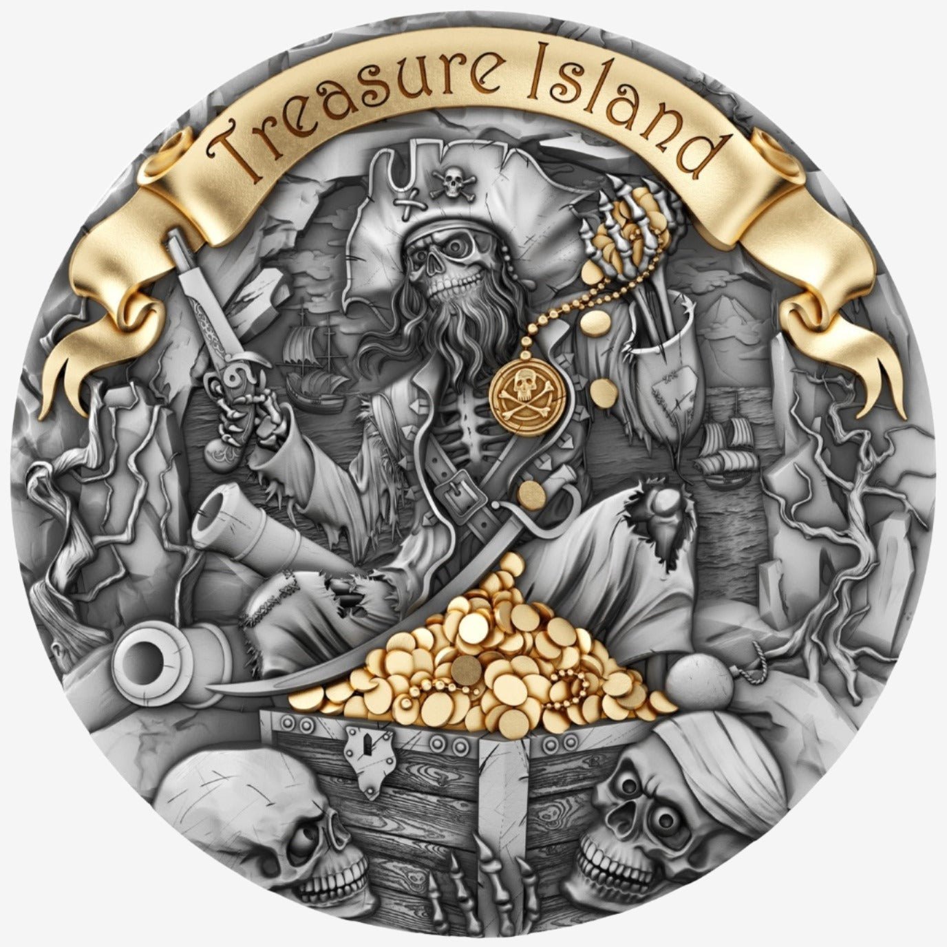 2024 Cameroon TREASURE ISLAND 2 oz Silver Coin - Oz Bullion