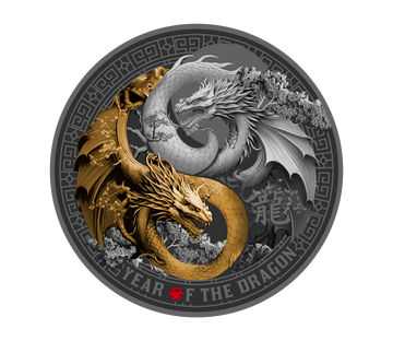 2024 Cameroon YEAR OF THE DRAGON 1/2 oz Silver Ruthenium Coin - OZB
