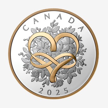 2025 Canada 1 oz Silver CELEBRATE LOVE Gilt Coin