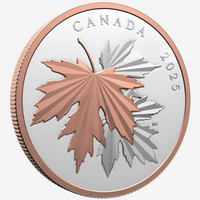 2025 Canada 10 oz Silver GLEAMING MAPLE LEAVES Rose Gold Coin