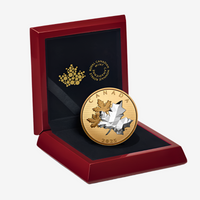 2025 Canada 5 oz Silver MAPLE LEAVES IN MOTION Gold Plated Coin