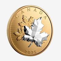 2025 Canada 5 oz Silver MAPLE LEAVES IN MOTION Gold Plated Coin