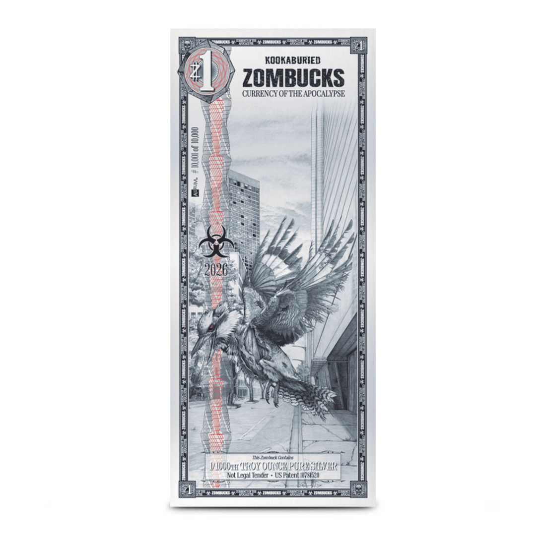 2026 Zombucks KOOKABURIED 1/1000 oz Silver Note