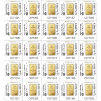 25x1 GRAM GOLD BAR PAMP Suisse Multigram