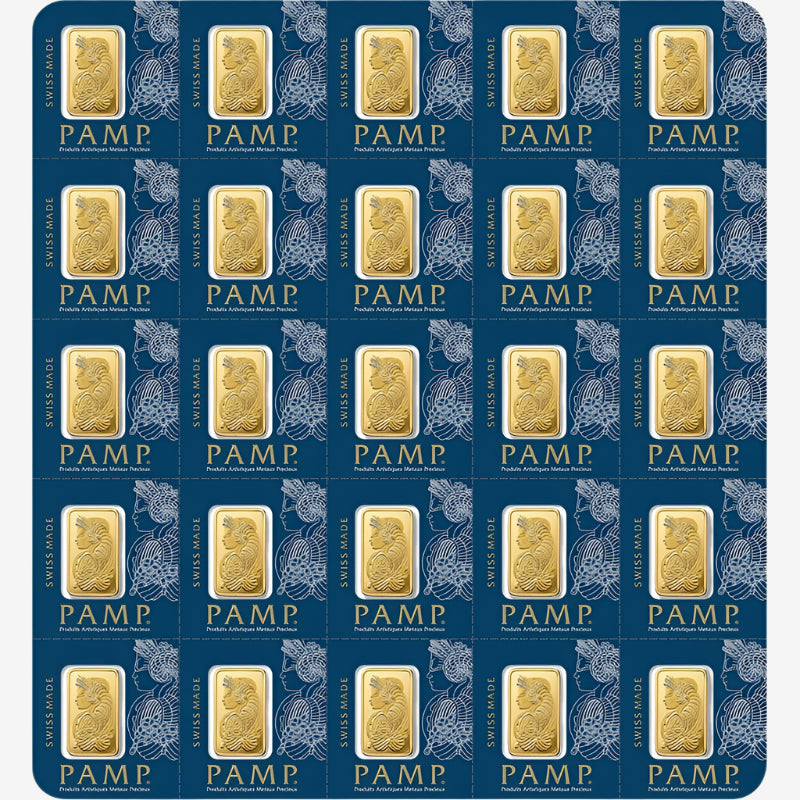 25x1 GRAM GOLD BAR PAMP Suisse Multigram