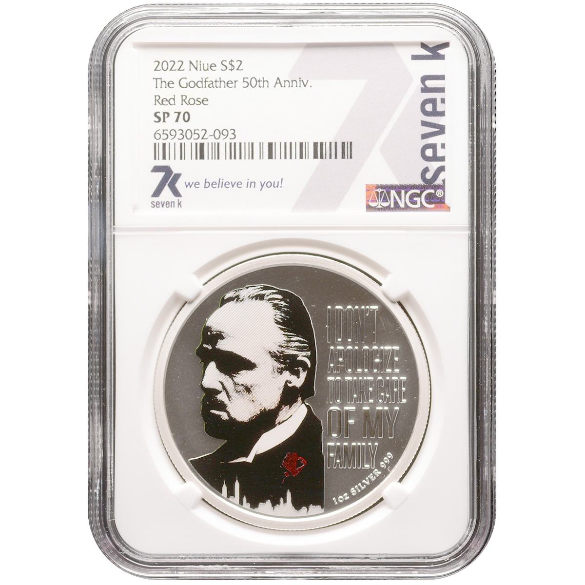 The Godfather 50th Anniversary Red Rose 1oz Silver - OZB