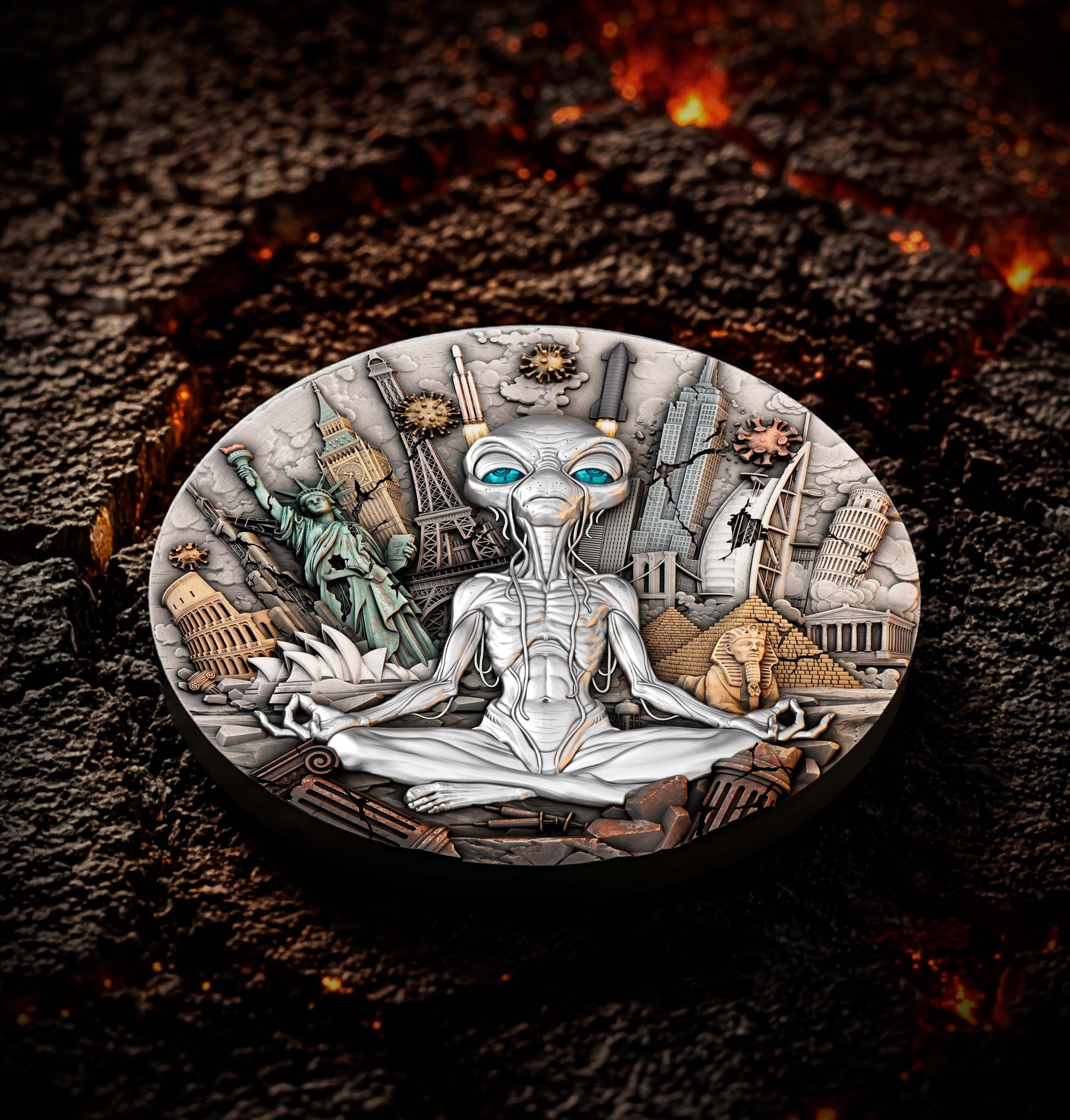 DARKEST HOUR 2 oz Silver Coin - $5 Niue Collectible - T&S Coin
