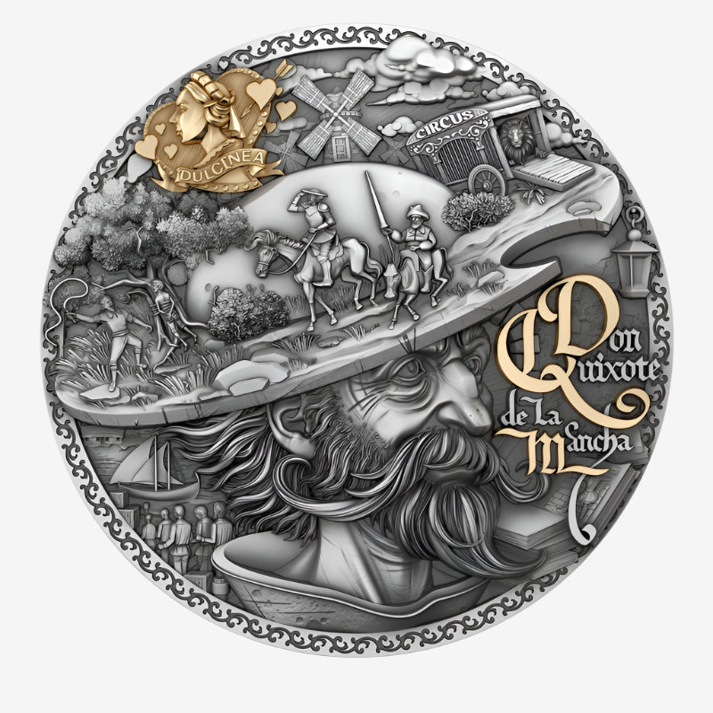 2 oz Silver DON QUIXOTE De La Mancha Coin 2024 Niue