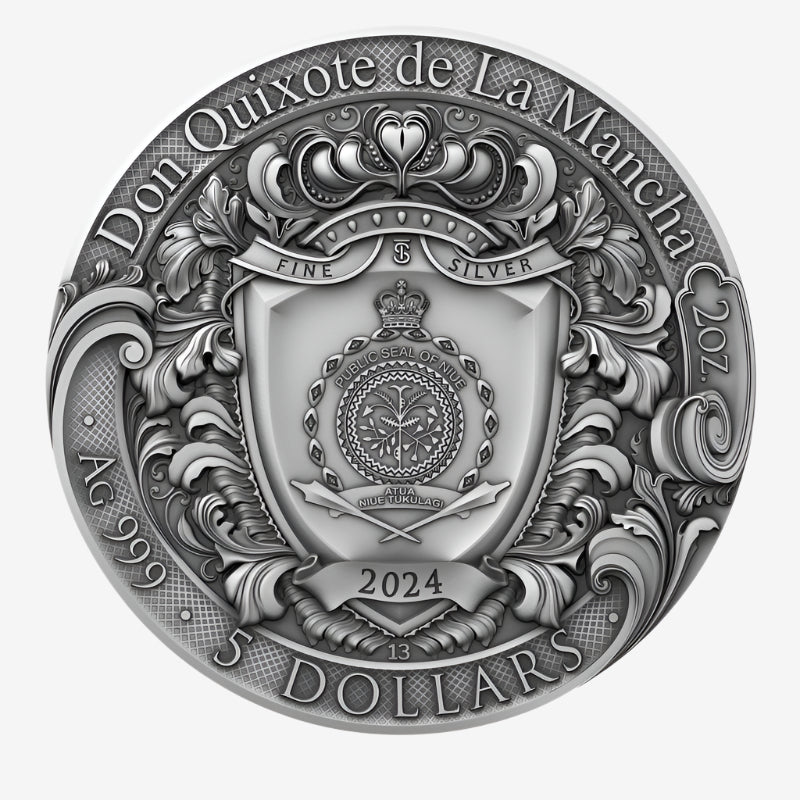 2 oz Silver DON QUIXOTE De La Mancha Coin 2024 Niue