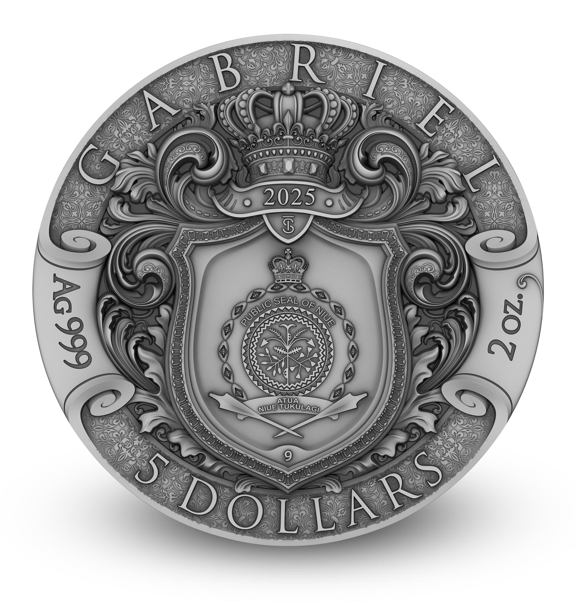 GABRIEL 2 oz Silver Coin - 5 Dollars Niue 2025 - T&S Coin