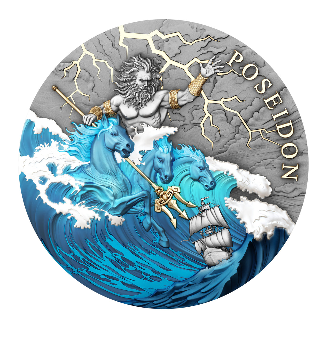 POSEIDON 2 oz Silver Coin - 2026 $5 Niue - T&S Coin