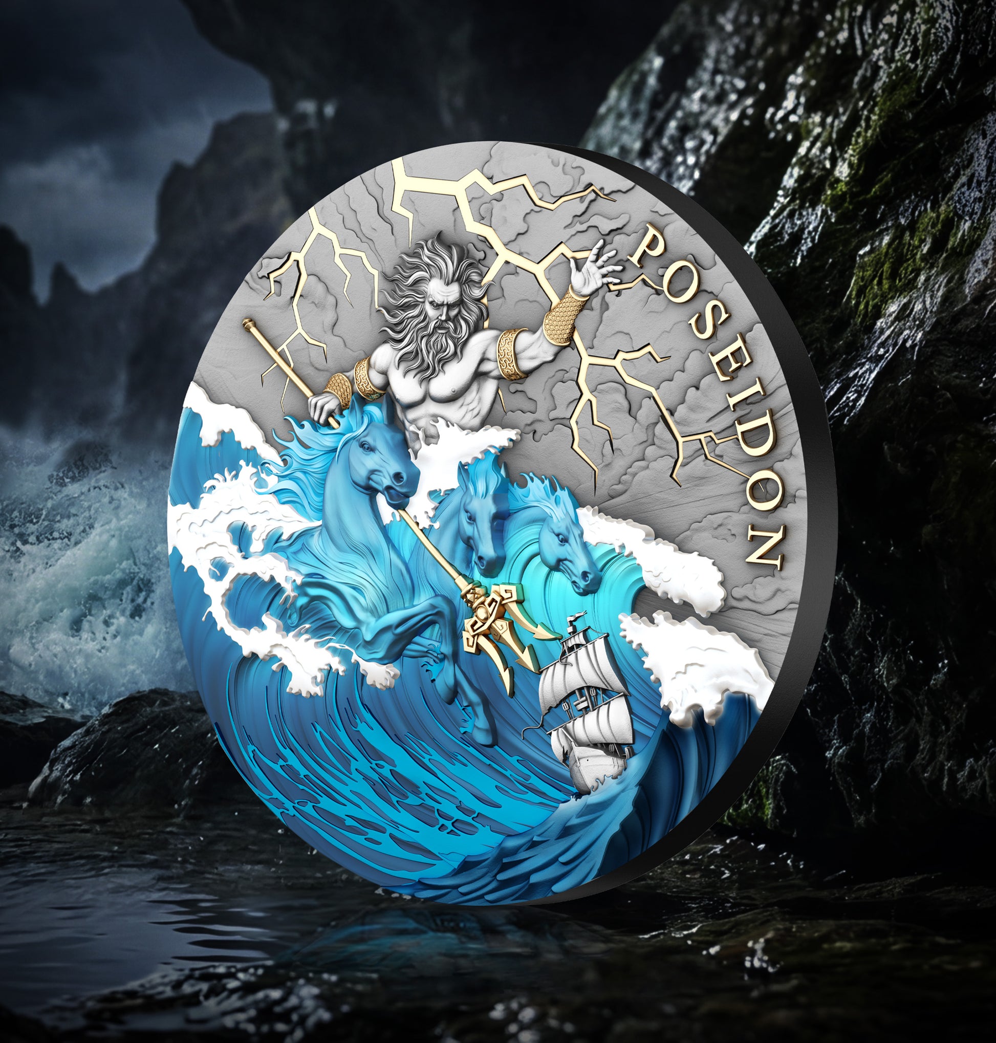 POSEIDON 2 oz Silver Coin - 2026 $5 Niue - T&S Coin