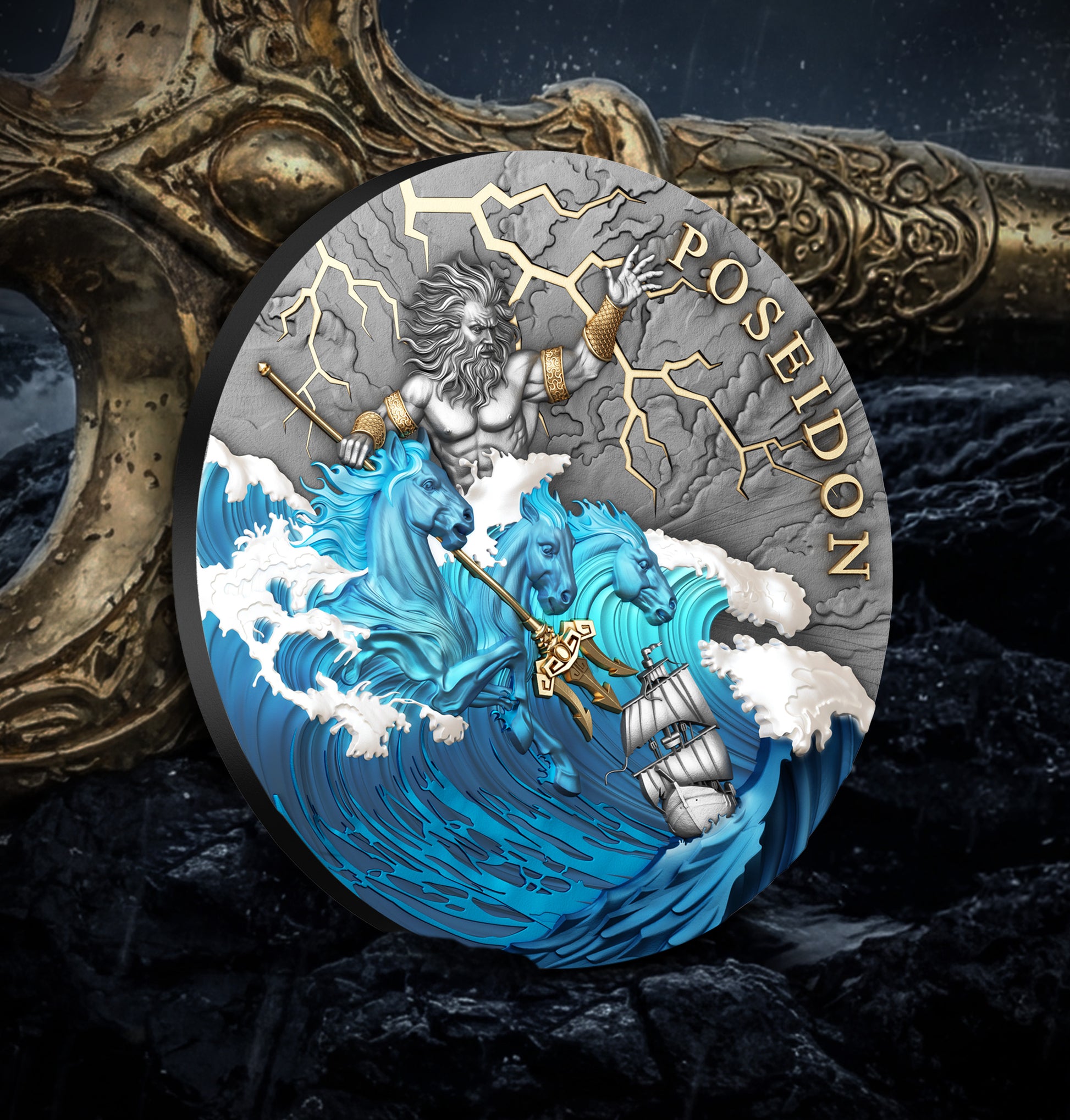 POSEIDON 2 oz Silver Coin - 2026 $5 Niue - T&S Coin