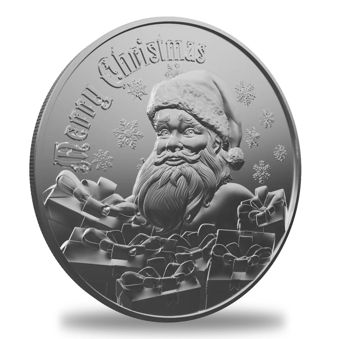 1 oz Santa with Gifts Silver Round - OZ Mint - OZB