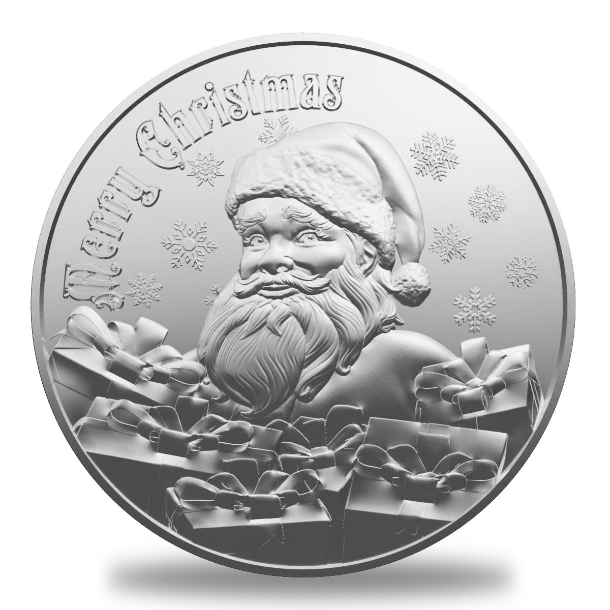 1 oz Santa with Gifts Silver Round - OZ Mint - OZB