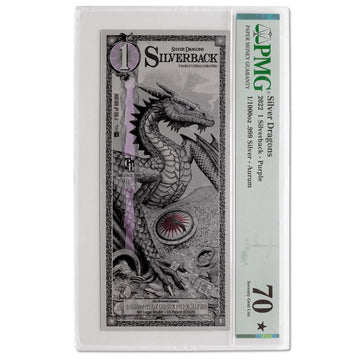 Silverback - Silver Dragons (Purple Edition) PMG 70 Aurum Silver Note 2022 - Oz Bullion