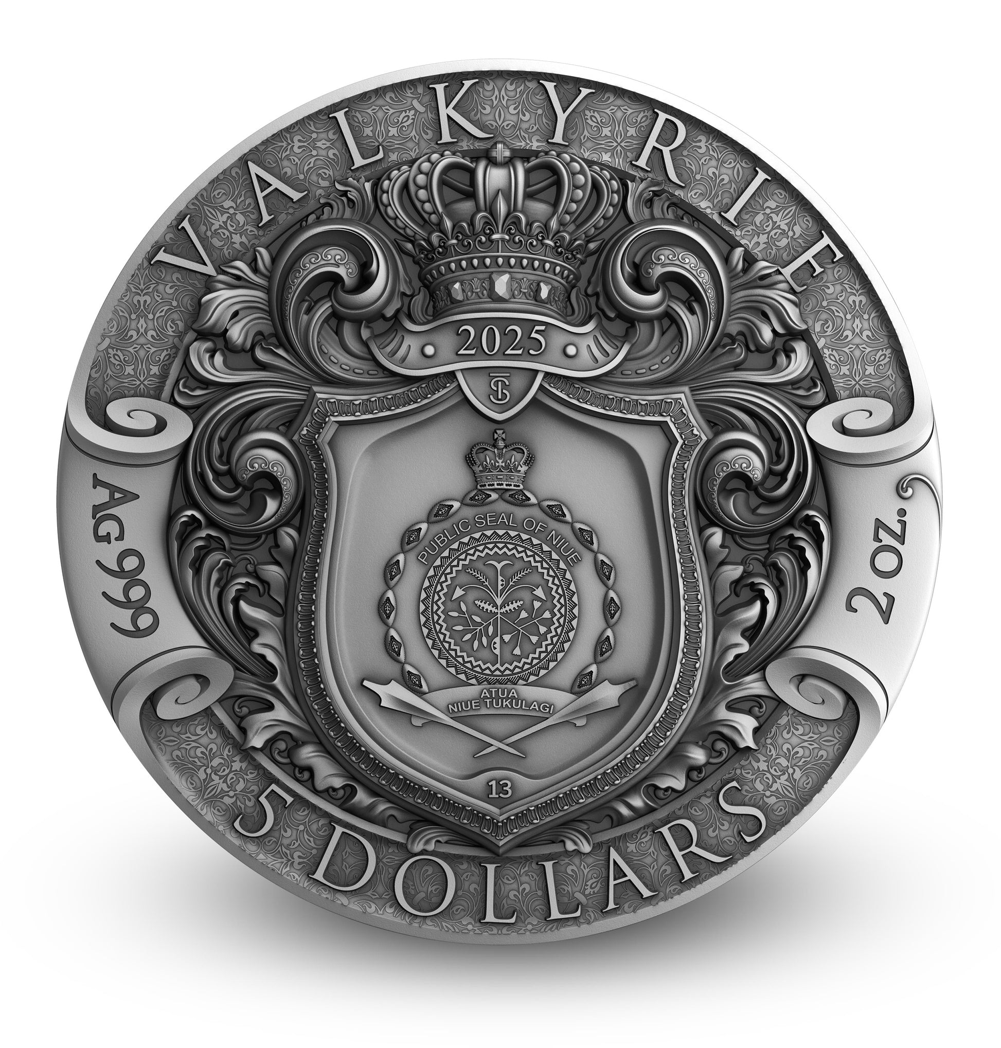 VALKYRIE 2 oz Silver Coin - 5 Dollars Niue 2025 - T&S Coin