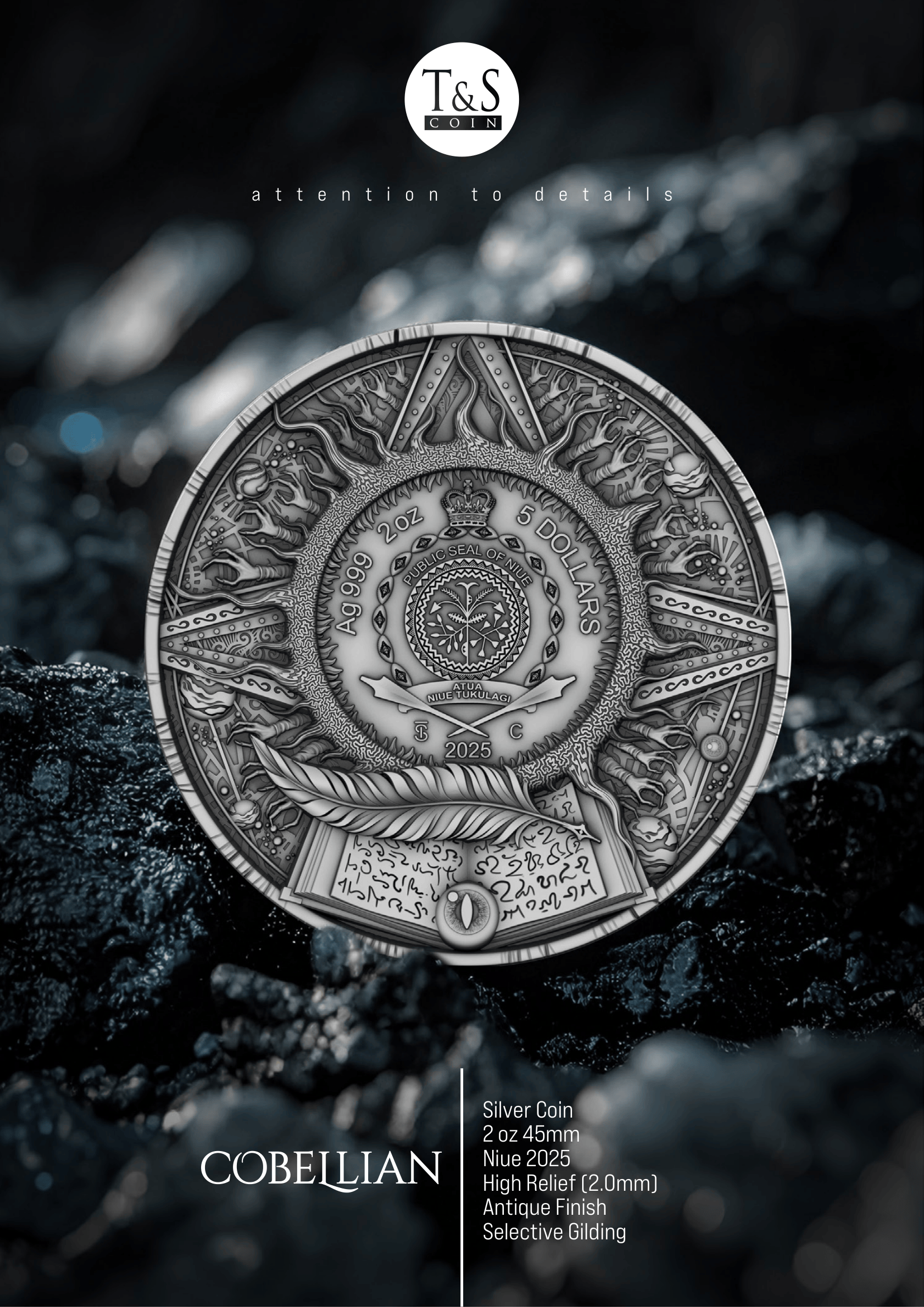COBELLIAN 2 oz Silver Coin - 5 Dollars Niue 2025 - T&S Coin