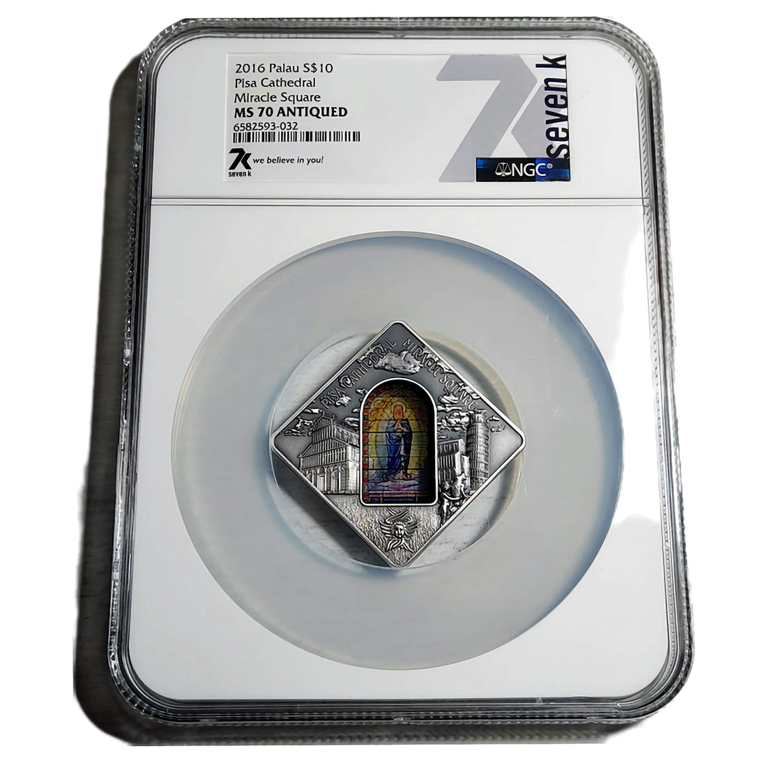 2016 50 g PISA CATHEDRAL Silver Coin MS 70 Sacred Art - Palau - OZB