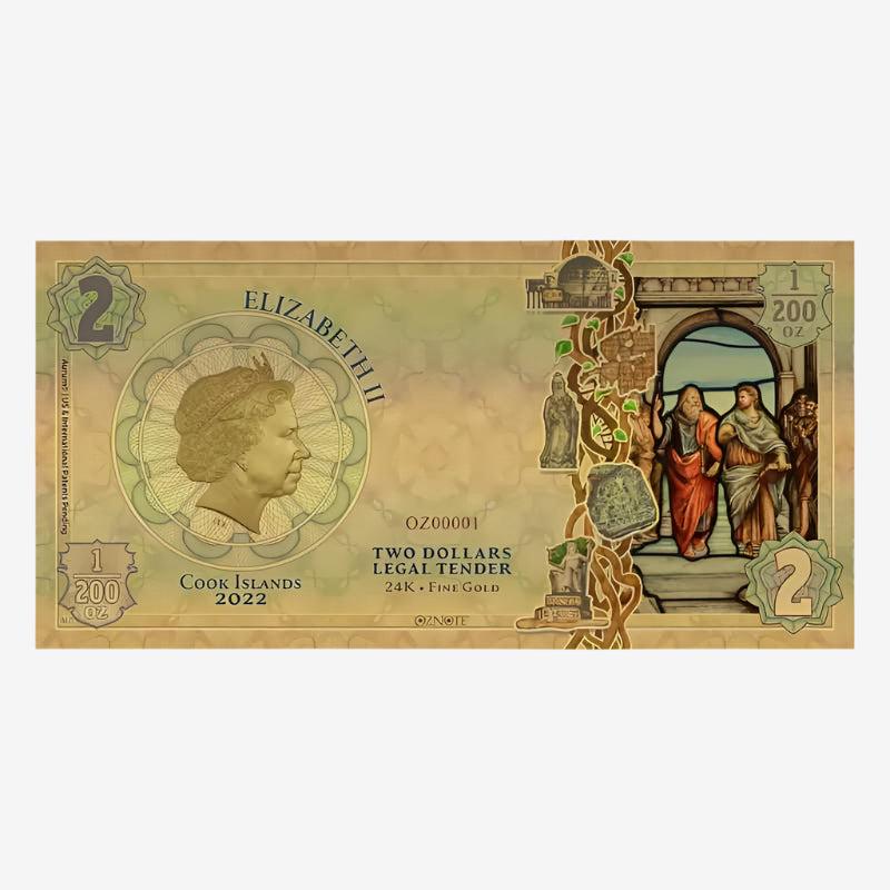 Cook Islands VOICE 24k Gold Note - Threads of Light