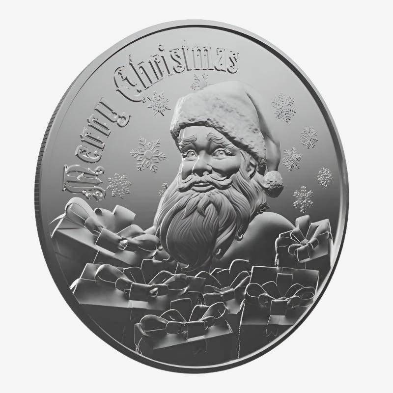 1 oz Silver Santa Gifts Round - OZ Mint | Unique Keepsake (Etsy)