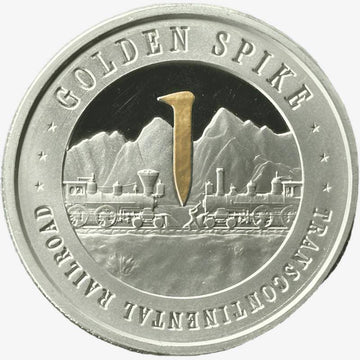 1 oz Silver Golden Spike Round - Railroad Commemorative (Etsy)