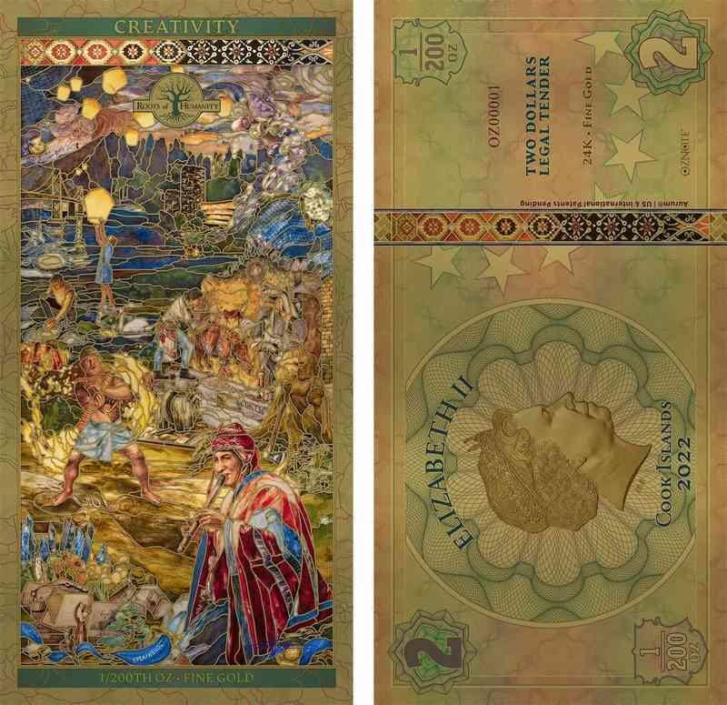 Cook Islands 7 Pillars Gold Notes - 2022 PMG 70 | Full Serial Set