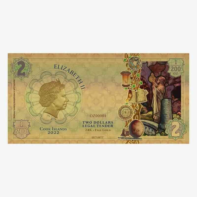 2022 Cook Islands Gold Note - Enlightenment | 24k Gilding