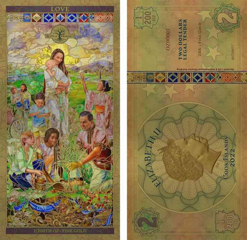 2022 Cook Islands Gold Note Set - 7 Pillars | Matching Serial