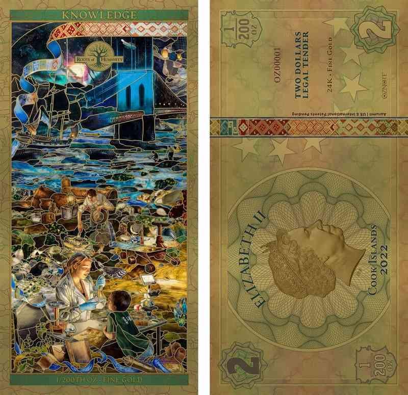 2022 Cook Islands Gold Note Set - 7 Pillars | Matching Serial