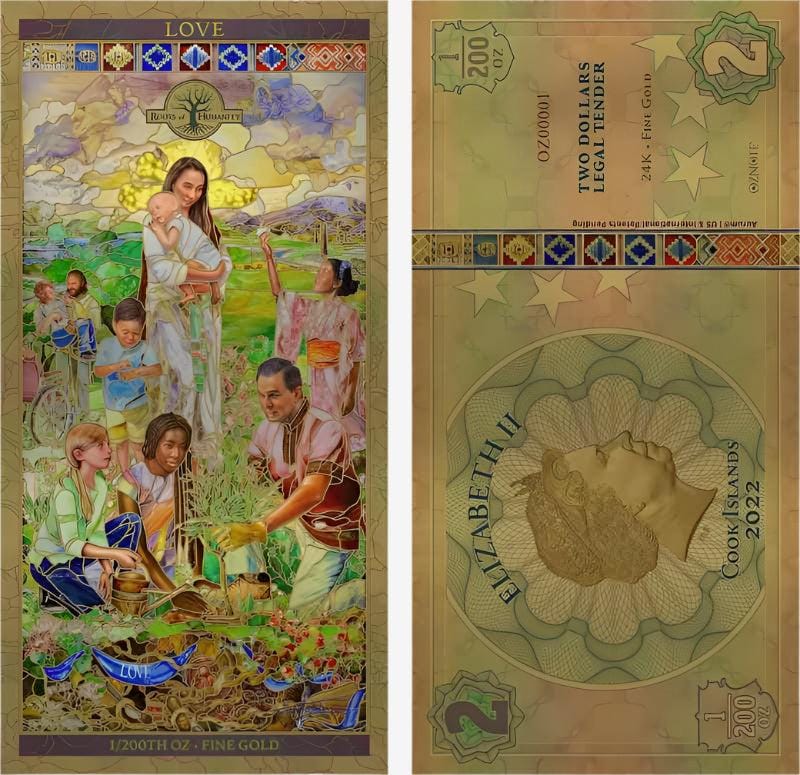 Cook Islands Gold Note - 2022 LOVE Edition | Collectible