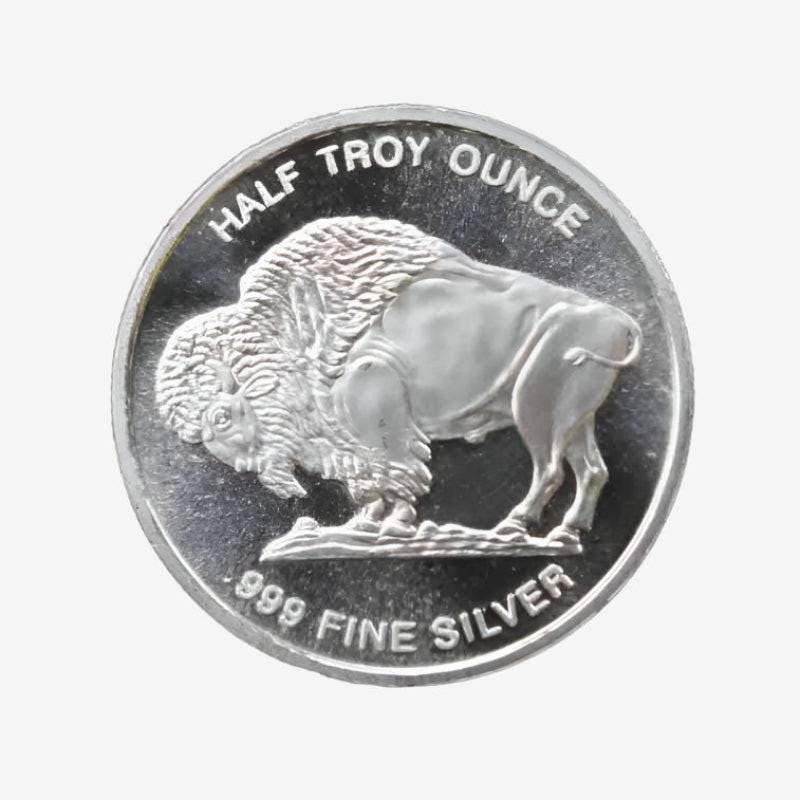 1/2 oz Silver BUFFALO Round - Buffalo Silver Round | .999 Fine Silver