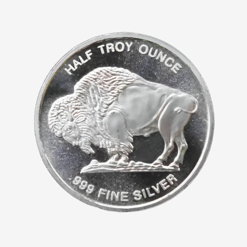 1/2 oz Silver BUFFALO Round - Buffalo Silver Round | .999 Fine Silver (Etsy)