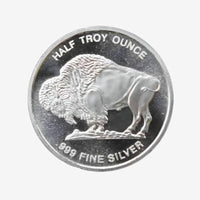 1/2 oz Silver BUFFALO Round - Buffalo Silver Round | .999 Fine Silver (Etsy)
