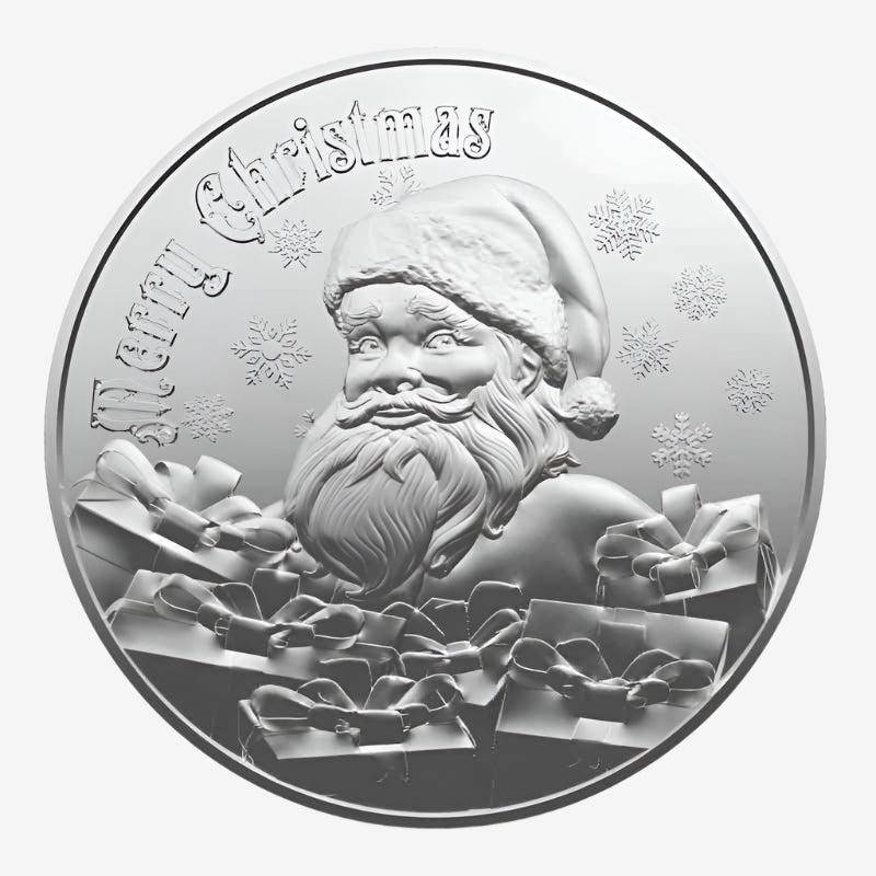 1 oz Silver Santa Gifts Round - OZ Mint | Unique Keepsake (Etsy)