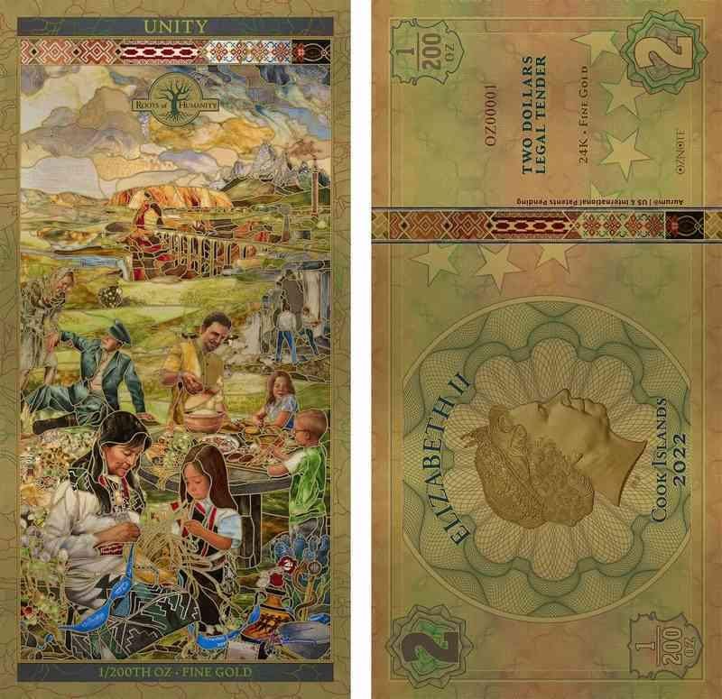 Cook Islands 7 Pillars Gold Notes - 2022 PMG 70 | Full Serial Set