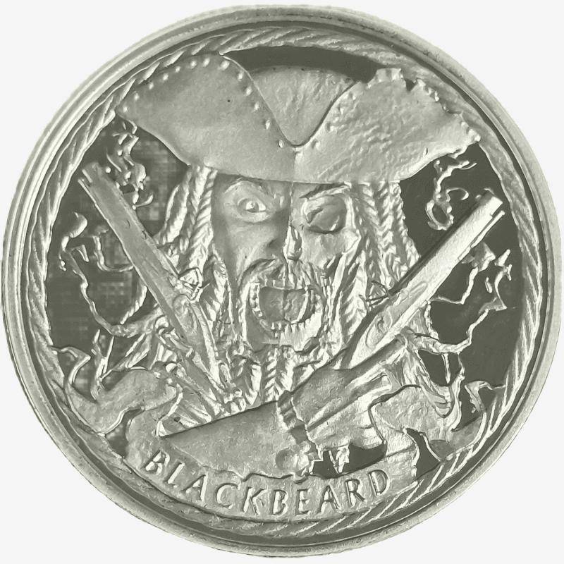 1 oz Silver BUCKANEER - BLACKBEARD Silver Round (OZ Mint) (Etsy)