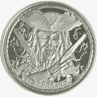 1 oz Silver BUCKANEER - BLACKBEARD Silver Round (OZ Mint) (Etsy)