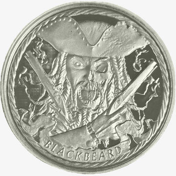 1 oz Silver BUCKANEER - BLACKBEARD Silver Round (OZ Mint) (Etsy)