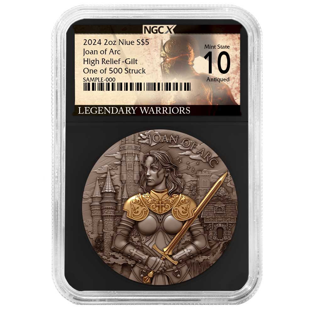 2024 Niue JOAN OF ARC Legendary Warriors 2 oz Silver Coin NGCX 10