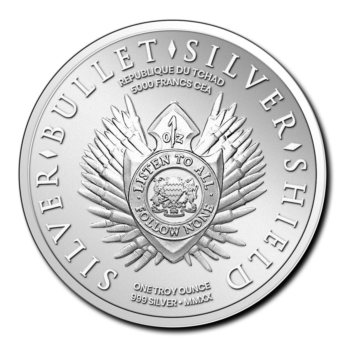2020 Slave Queen - Silver Bullet Silver Shield 1oz Silver Coin - OZB