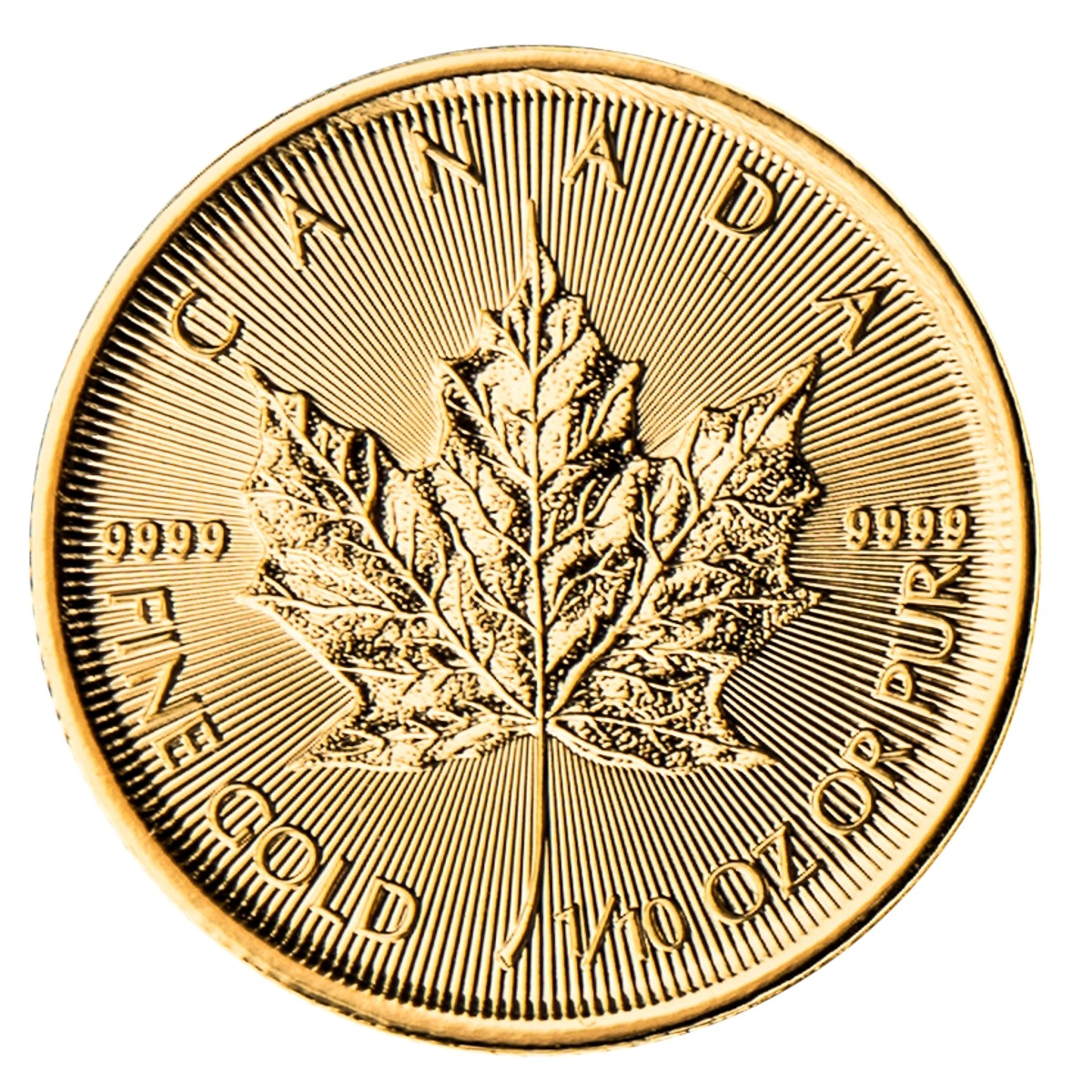 1/10oz Canada Gold Maple Leaf .9999 (Random Year) - OZB
