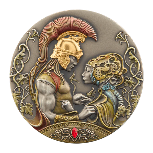 2022 Niue Medea's and Jason's Love - Myths of Love 2 oz Silver Coin MS 70 - OZB