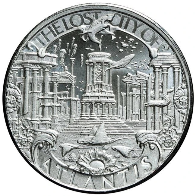 1 oz POSEIDON Silver Round - Lost City of Atlantis - OZB