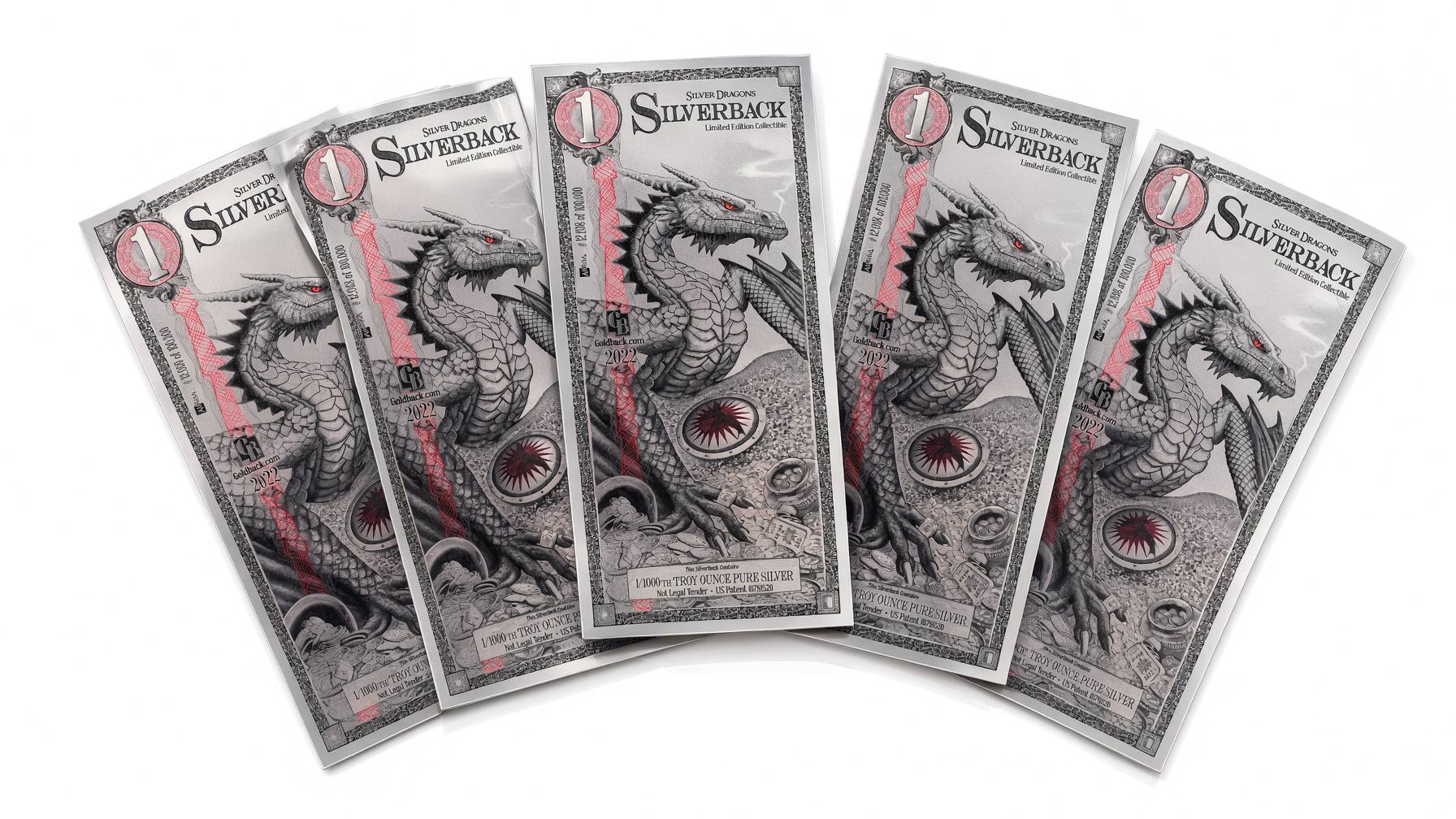 DRAGONS Silverback 1/1000th oz Silver Note 2022
