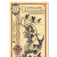 SOUTH DAKOTA Goldback 10 Note Aurum (5 Pack) - 24k Gold Bills Random Year - Oz Bullion